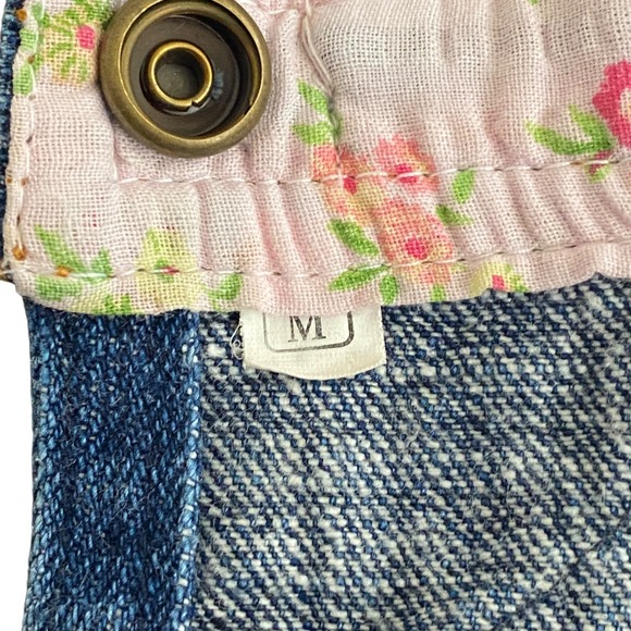 Monkey Daze Denim Overall Dog Dress Rock and Roll Heart Red Size M - Picture 5 of 9